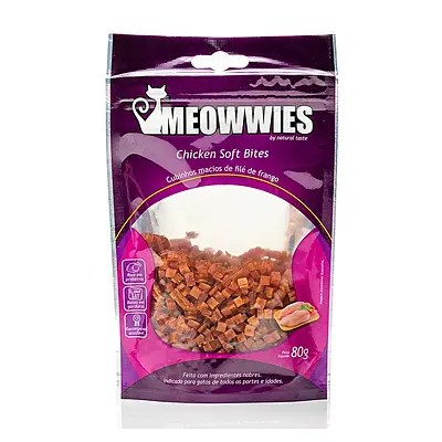 Snack Meowwies Chicken Soft para Gatos 80g