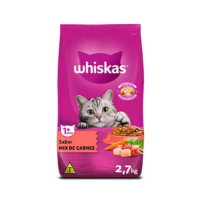 Ração Whiskas para Gatos Adultos Sabor Mix de Carnes