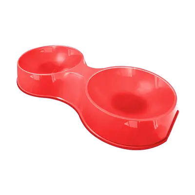 Comedouro Furacão Pet Pop Duplo Vermelho para Gatos 190ml