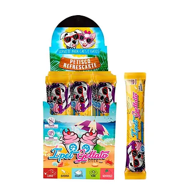 Sorvete Ipet Gelatto para Cães Sabor Banana 30ml
