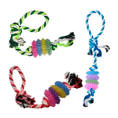 Brinquedo Napi Mordedor Corda com Argolas para Cães - Cores Sortidas