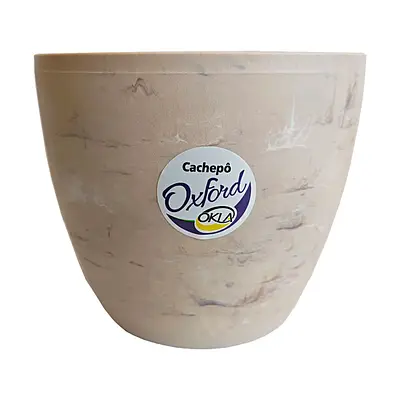 Vaso Okla Oxford Travertino Bege para Jardim
