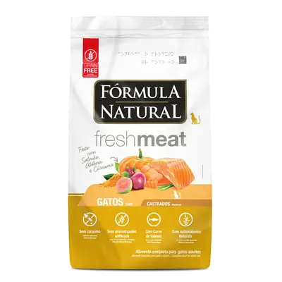 Ração Fórmula Natural Gatos Fresh Meat Castrado Salmão 1kg