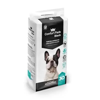Tapete Higiênico 60X55Cm Confort Pads Black 30 Unidades