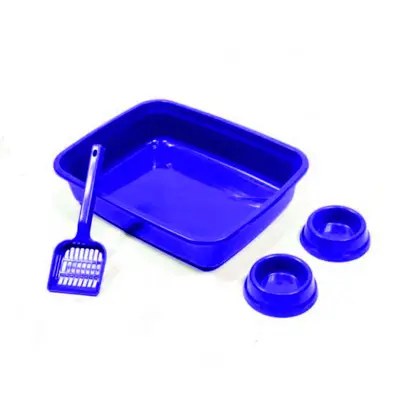 Kit Gato Azul 3X1 Higiênico Tudo Pet