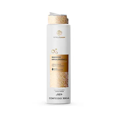 Shampoo Vitallederm Hipoalérgico para Cães e Gatos 300ml