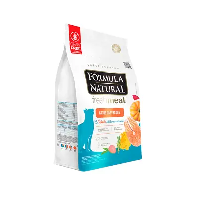 Ração Fórmula Natural Gatos Fresh Meat Castrado Salmão 7kg