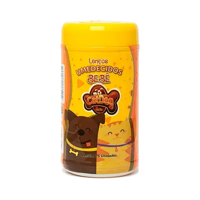 Lenço Umedecido Bebê 75 Unidades CatDog