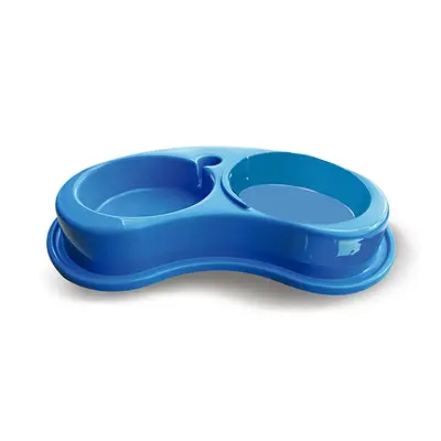 Comedouro Duplo Furacão Pet Anti-Formigas Joy Azul para Cães - 600 ml