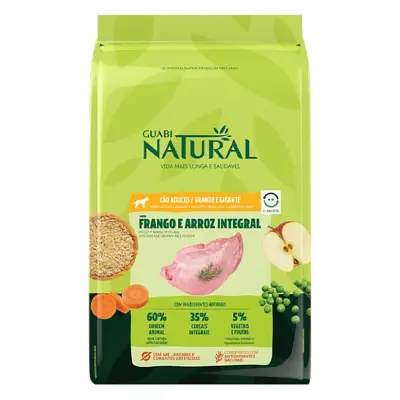Ração Guabi Natural Cães Adultos Raças Grandes e Gigantes Frango e Arroz Integral 20kg