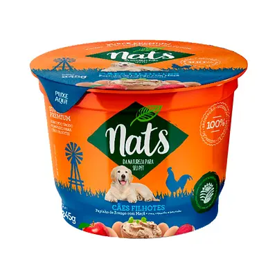 Ração Úmida Nats Papinha para Cães Filhotes Sabor Frango e Maçã 245 g