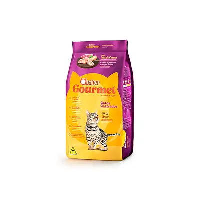 Ração Quatree Gourmet para Gatos Adultos Castrados Sabor Mix de Carnes