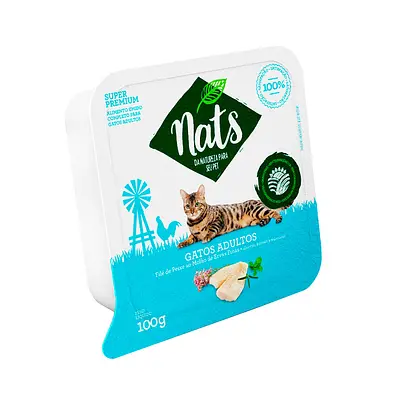 Ração Úmida Nats para Gatos Adultos Sabor Peixe ao Molho 100 g