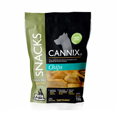 Snacks Cannix Chips de Batata Doce 130g para Cães