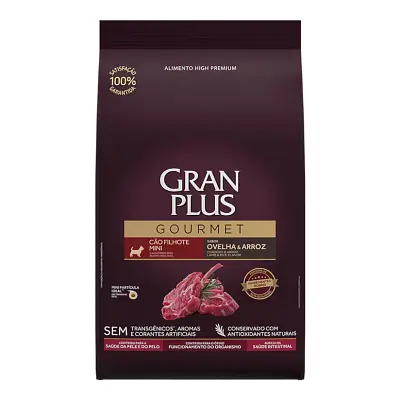 Ração Gran Plus Gourmet Cães Filhotes Porte Mini e Pequeno Ovelha e Arroz 3kg