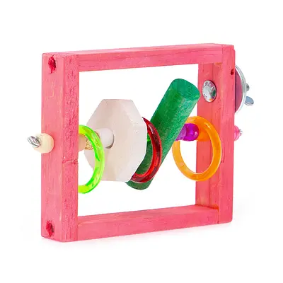 Brinquedo Kakatoo Bica Pedra Ábaco Simples para Pássaros - Cores Sortidas