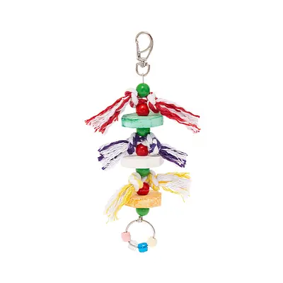 Brinquedo Kakatoo Bica Pedra 6 Nós para Pássaros - Cores Sortidas - G