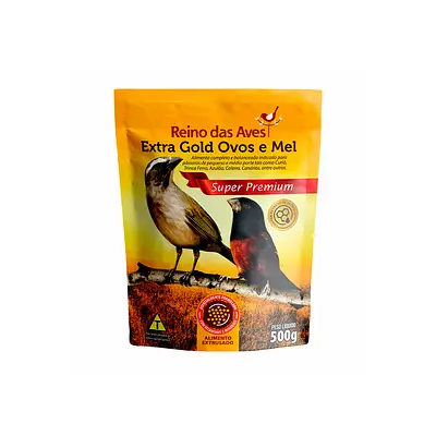 Ração Reino das Aves Extra Gold Ovos e Mel para Pássaros