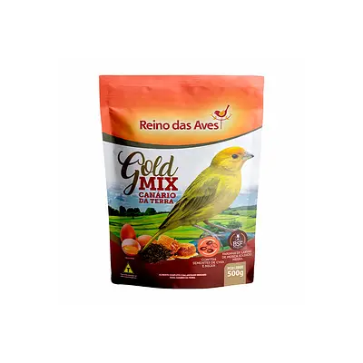 Ração Reino das Aves Gold Mix Canário da Terra para Pássaros - 500g