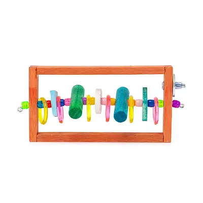 Brinquedo Kakatoo Bica Pedra Ábaco Orizzontale para Pássaros - Cores Sortidas