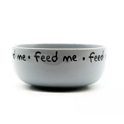 Comedouro Pet Injet Cerâmica Feed Me Branco para Cães
