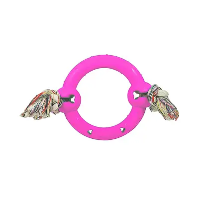 Brinquedo Furacão Pet Anel com Corda Rosa para Cães