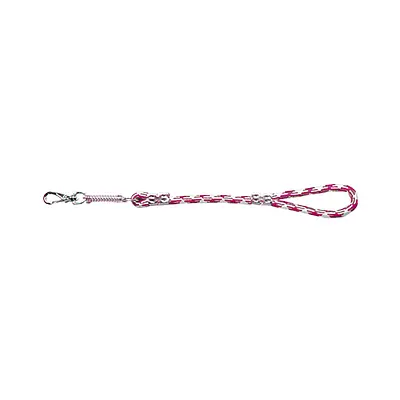 Guia Furacão Pet Corda Roliça com Amortecedor Rosa para Cães
