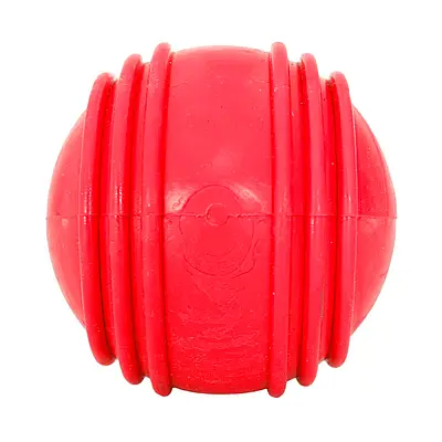 Brinquedo Furacão Pet Bola de Borracha Maciça Vermelho com Friso para Cães