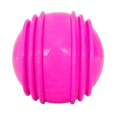 Brinquedo Furacão Pet Bola de Borracha Maciça Rosa com Friso para Cães