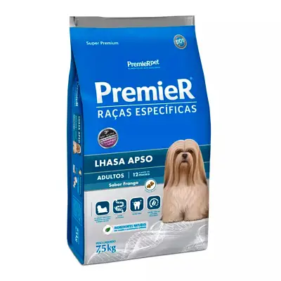 Ração Premier Raças Específicas Lhasa Apso Cães Adultos Frango 7,5kg