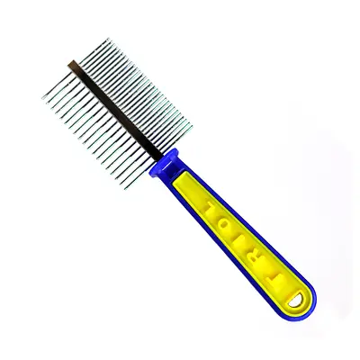Pente Duplo Savana 49 Dentes com Cabo de Plástico para Cães e Gatos