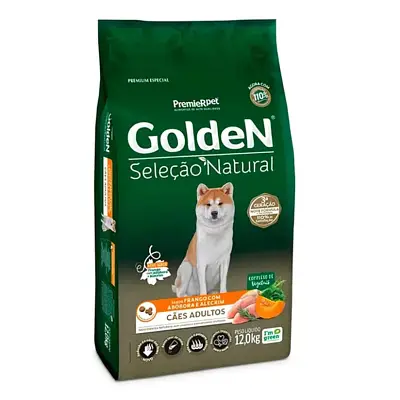 Ração Premier Golden Seleção Natural Cães Adultos Frango com Abóbora e Alecrim 12kg