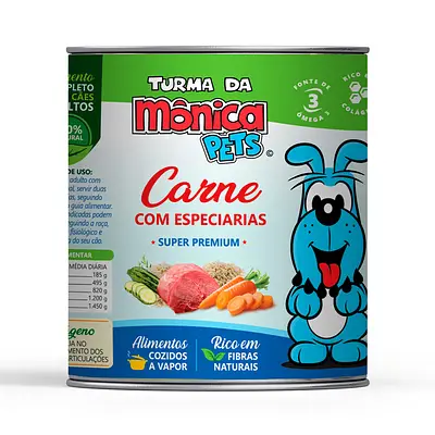 Ração Úmida Turma da Mônica Pets Carne com Especiarias para Cães 280 g