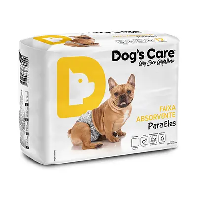 Fralda Higiênica G Para Macho Dogs Care 6 Unidades
