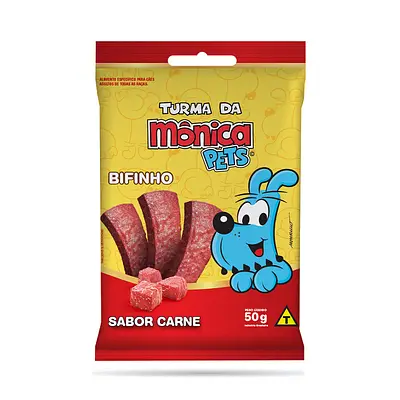 Petisco Turma da Mônica Pets Bifinho para Cães Adultos Sabor Carne 50 g