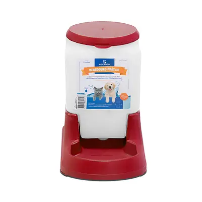 Bebedouro Alvorada Prático Auto Vermelho para Cães e Gatos 3l
