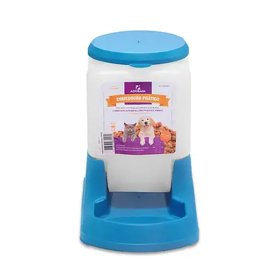 Comedouro Alvorada Prático Auto Azul para Cães e Gatos 3,0l