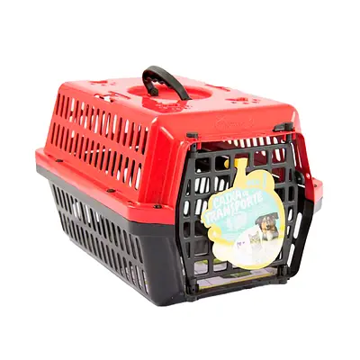 Caixa de Transporte Alvorada New Vermelha para Cães e Gatos
