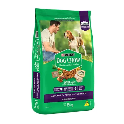 Ração Nestle Purina Dog Chow Extra Life Adultos 7+ Frango e Arroz 15kg