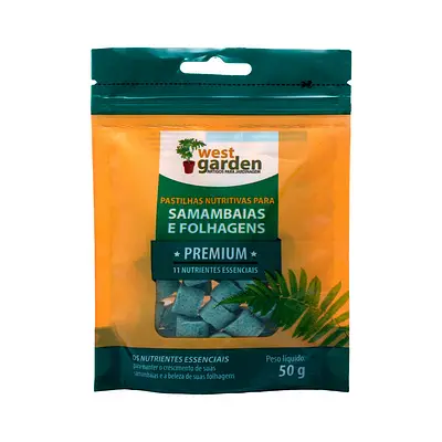 Fertilizante West Garden Premium Nutrição para Samambaias e Folhagens Pastilhas 50 g