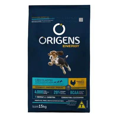 Ração Origens Para Cães Filhotes Energy Frango 15Kg