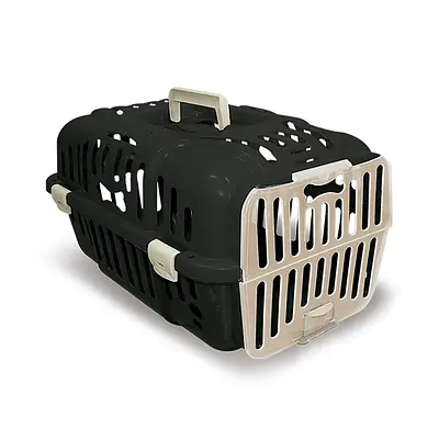 Caixa de Transporte Furacão Pet Joy Preta para Cães e Gatos - Tam 1