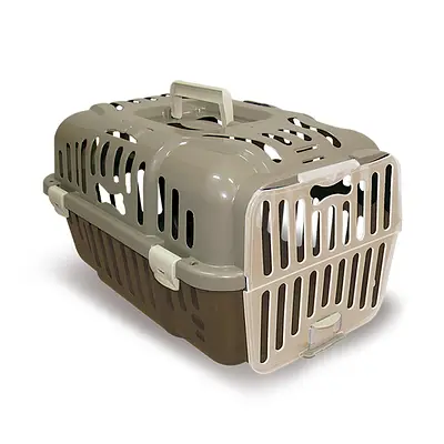 Caixa de Transporte Furacão Pet Joy Marrom para Cães e Gatos - Tam 1