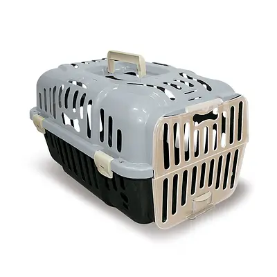 Caixa de Transporte Furacão Pet Joy Cinza para Cães e Gatos - Tam 1