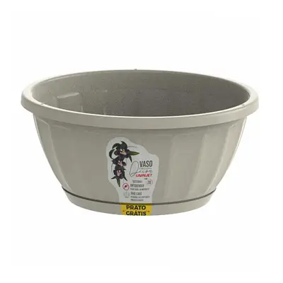 Vaso Uninjet Cachepot Cuia com Prato Palha