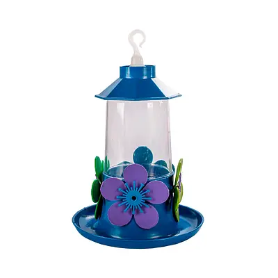 Bebedouro Jel Plast Pet Piu Luxo com Bandeja Azul para Beija-Flor - 250ml