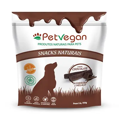 Snack PetVegan para Cães Sabor Chocolate 150 g