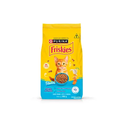 Ração Friskies para Gatos Filhotes Sabor Frango, Leite e Cenoura