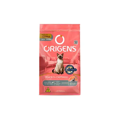 Ração Origens para Gatos Sênior 7+ Castrados Sabor Salmão