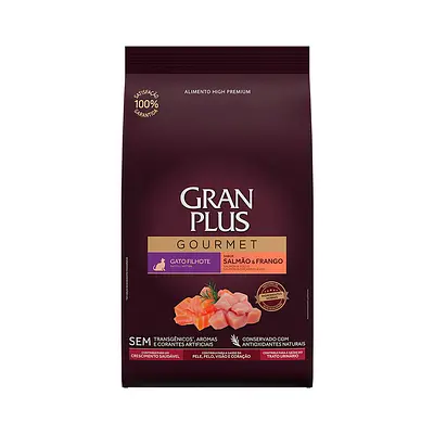 Ração GranPlus Gourmet para Gatos Filhotes Sabor Salmão e Frango